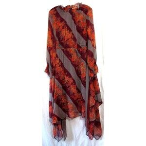 Soft Surroundings M/C Woodland Manor Floral Overlay Lined Midi Dress Size S EUC